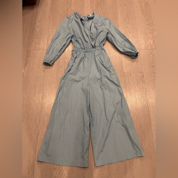 COS V-neck Culottes Jumpsuit Blue Size 2 - Picture 2 of 4